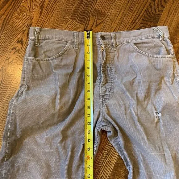 RARE‎ Levis Corduroy Pants VTG 70s 519 USA Made 38x30 Gray Talon "Blank" Tab - Picture 7 of 15